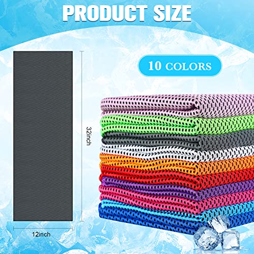 Multicolor Cooling Towels Bulk 80 Pack for Neck and Face - Lightweight & Reusable