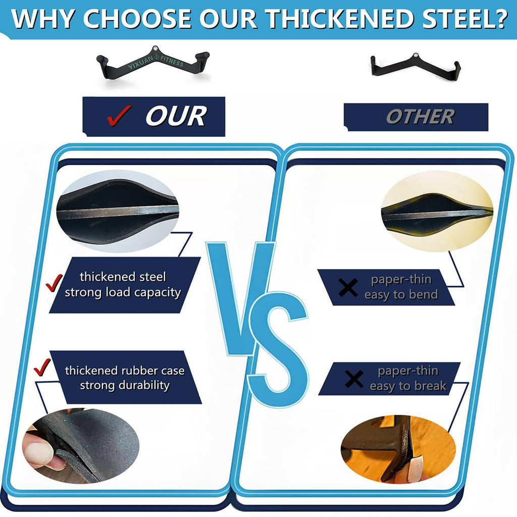YIXUAN FITNESS Wide Grip Lat Pulldown Attachments V Bar, Close Grip Lat Pull Down Bar Double D Row Handle Tricep Press Down Bars Cable Machine Accessories, Gym Back Attachment