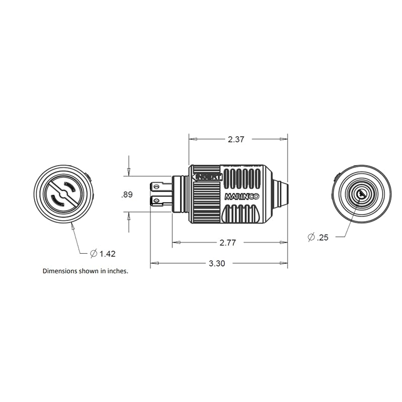 Marinco 2-Wire ConnectPro Plug & Receptacle Charging System for Trolling/Downrigger 40A