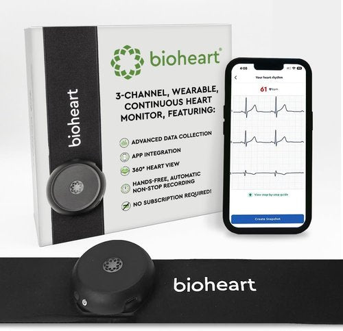 Bioheart - 24/7 Continuous Heart Monitor | Smart Wearable Chest Strap with One Month Subscription