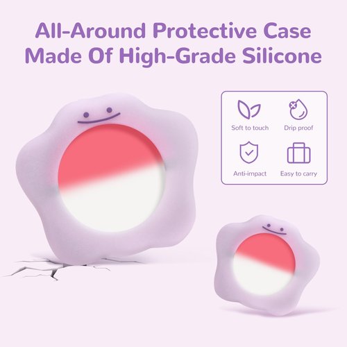 WISHAVEN Luminous Silicone Protective Case Compatible with Poke GO Plus + 2023 with Wrist Strap and Carabiner Clip, Soft Silicone Cover Case for Poke GO Plus - YGZRNG