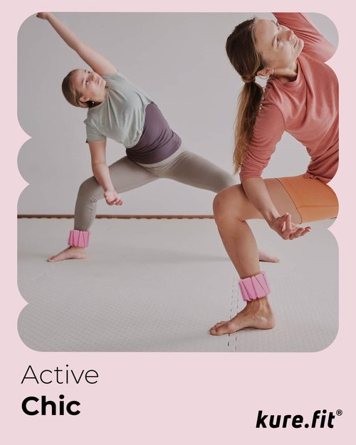 kure.fit Adjustable Wrist & Ankle Weights Set 2-Pack (Black+Pink)
