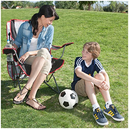 Kelsyus Foldable Canopy Camping Chair Grey/Red Portable Outdoor Seat