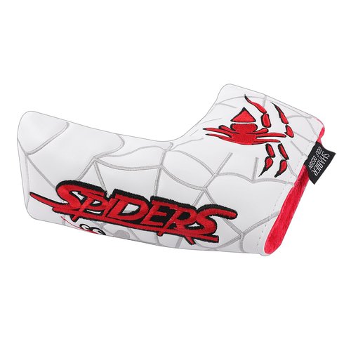 SHABIER White Golf Blade Head Cover with The Red Spider Design for Blade Golf Putter Head Cover