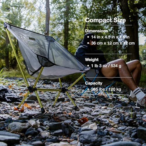 Helinox Chair Zero LT Cyan Lightweight Camping Chair, Ultralight & Packable