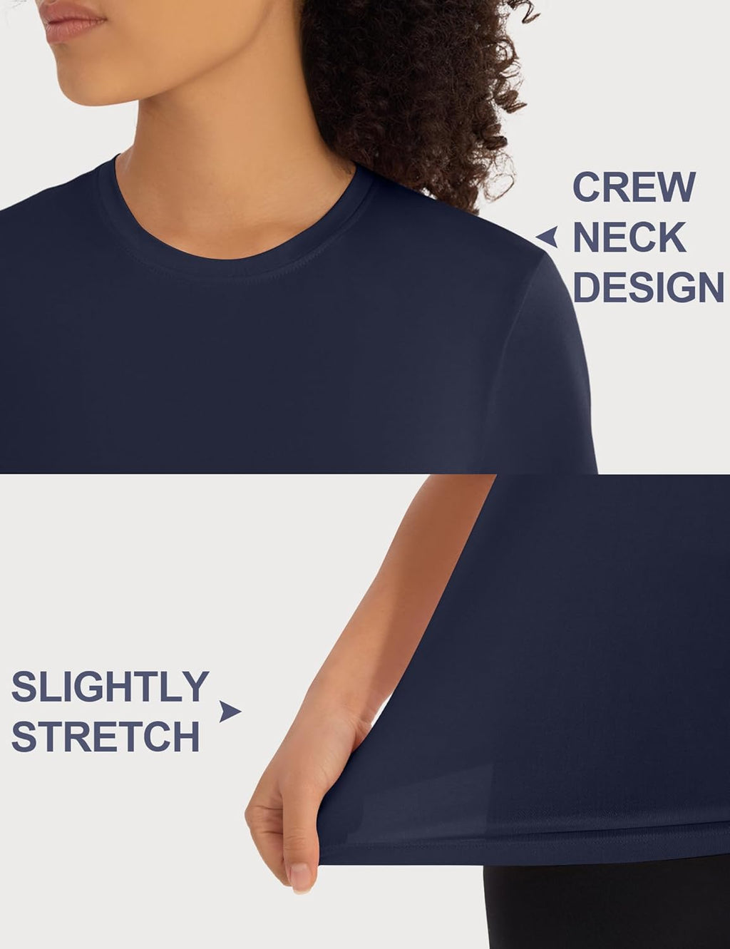Skiennix 5-Pack Women's Workout Tops - Crew Neck Dry Fit Short Sleeve Athletic T-Shirts for Gym & Yoga