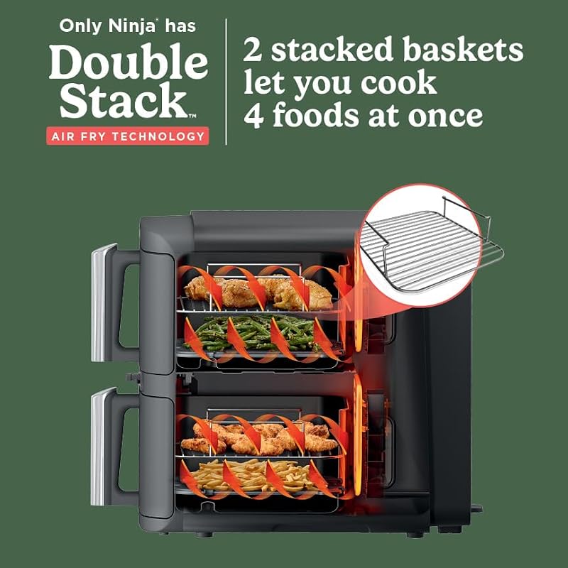 Ninja DoubleStack XL 10 Qt Smart Air Fryer - 6-in-1, Grey, Stackable
