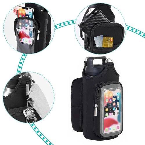 Lwuey Magnetic Gym Bag Sling Bag for Men, Magnetic Sling Pocket Bottle Holder with 6 strong magnets and Adjustable Strap for Travel, Fitness, Sports