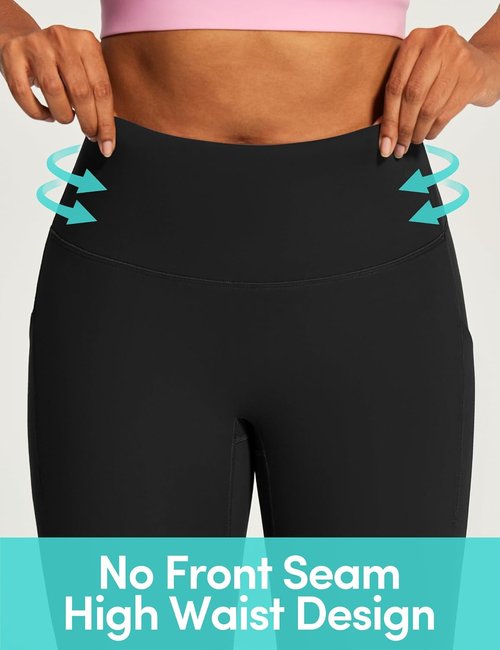 IUGA Capri Leggings - High Waisted Women's Compression Yoga Pants with Pockets | Knee Length