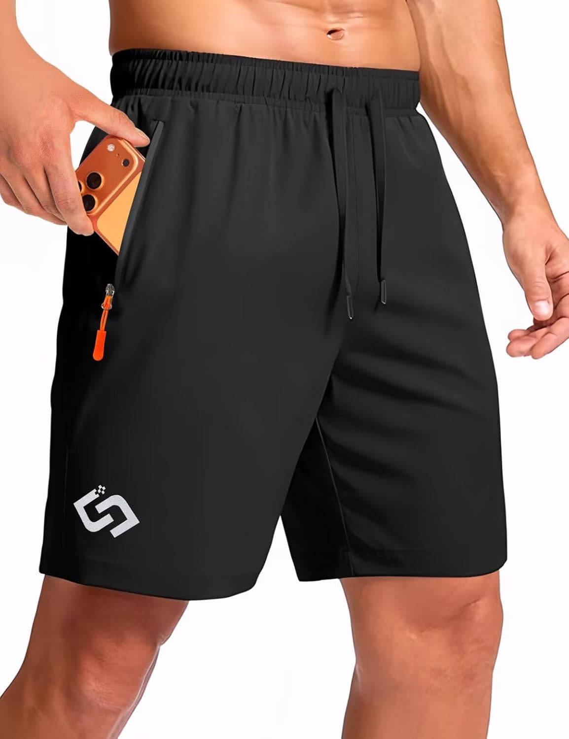 Skiennix Men's 7" Athletic Gym Shorts - Lightweight Quick-Dry with Zipper Pockets for Running & Basketball