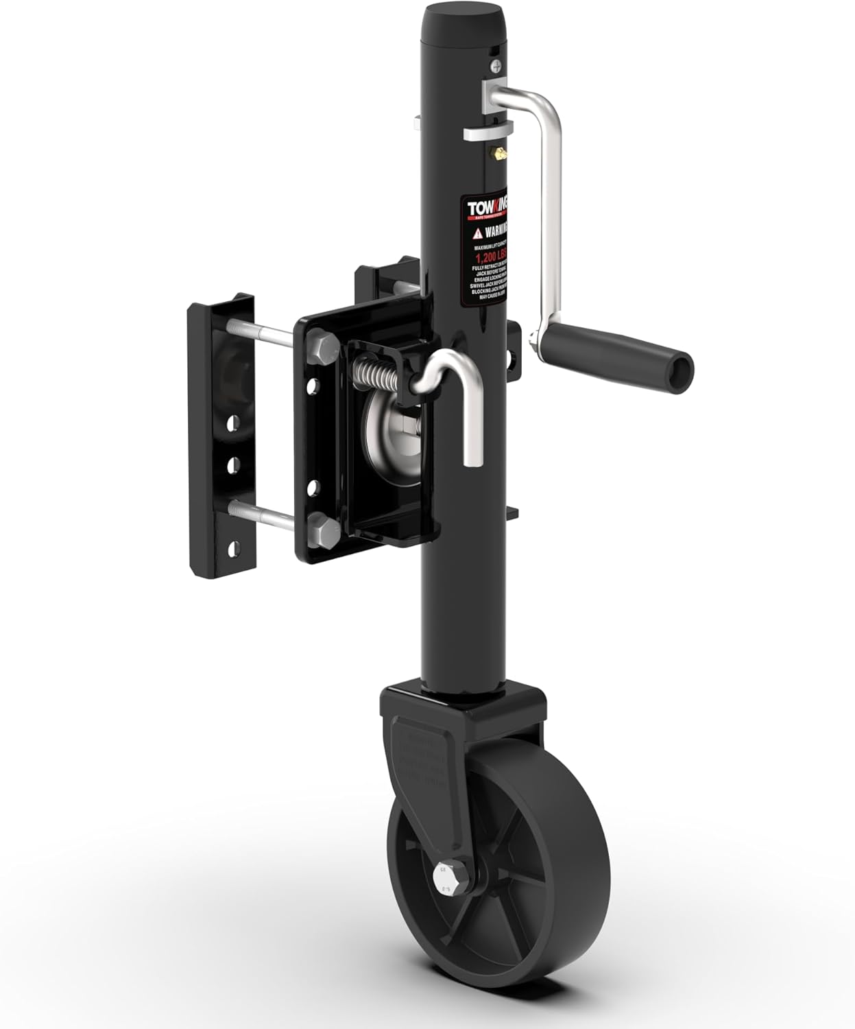 1200 lbs Trailer Jack - Bolt-On Tongue Jack with 10" Lift for RVs, Boats, Trailers & More