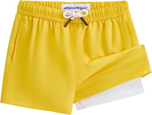 Maamgic Boys Swim Trunks - Compression Liner Toddler Stretch Swim Shorts for Comfort and Flexibility