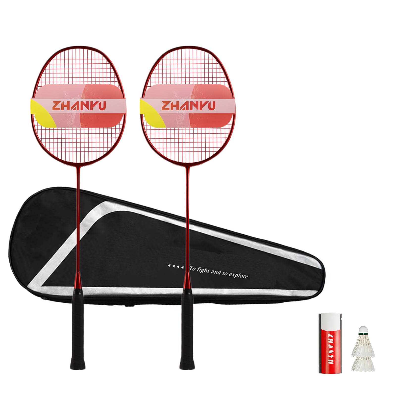 Professional Badminton Racket,Rackets,Ultralight and Durable,Carbon Fiber,Including 2 Badminton Racket,2 Badminton and A Ball Bag,Suitable for Outdoor Activities and Family Outings