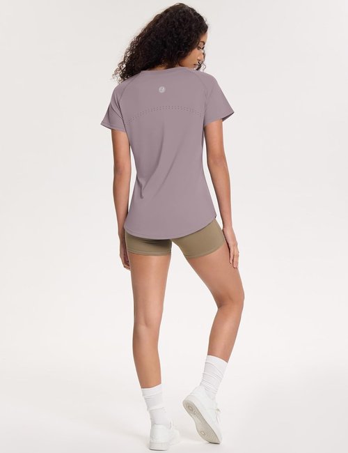 Loovoo Women's Workout Tops - Breathable Loose Fit Activewear Gym Tee | Quick Dry Athletic Shirt