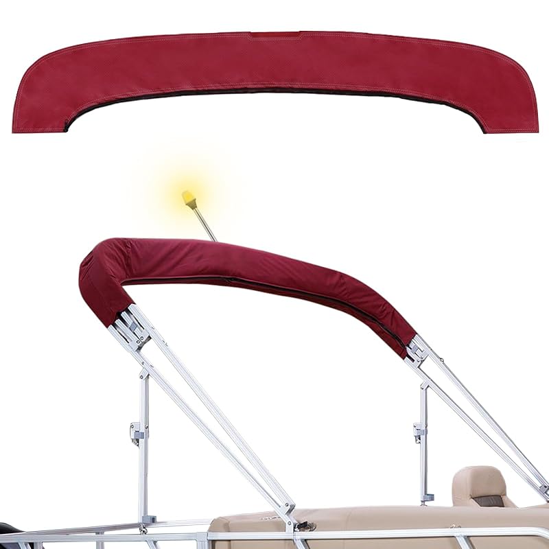 600D Bimini Top Storage Boot for 3-4 Bow Tops - Burgundy + 4 Bow, 97"-103" W