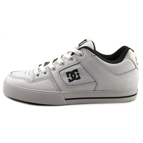 DC Men's Pure Casual Low Top Skate Shoe, White/Battleship/White, 9.5 D US