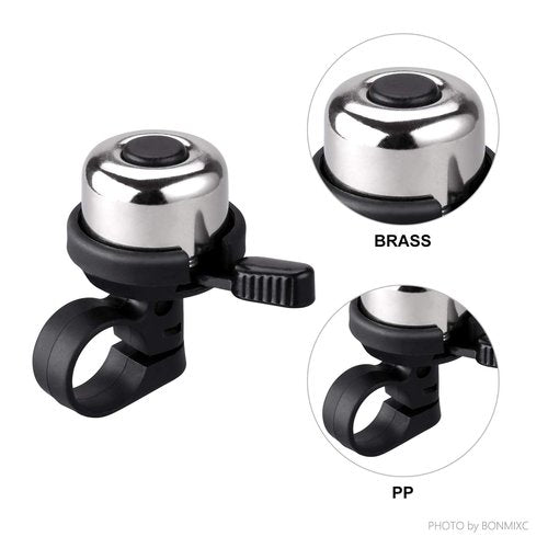 BONMIXC Bike Bell Brass Mini, Clearer Louder Longer Sustained Purer Tone