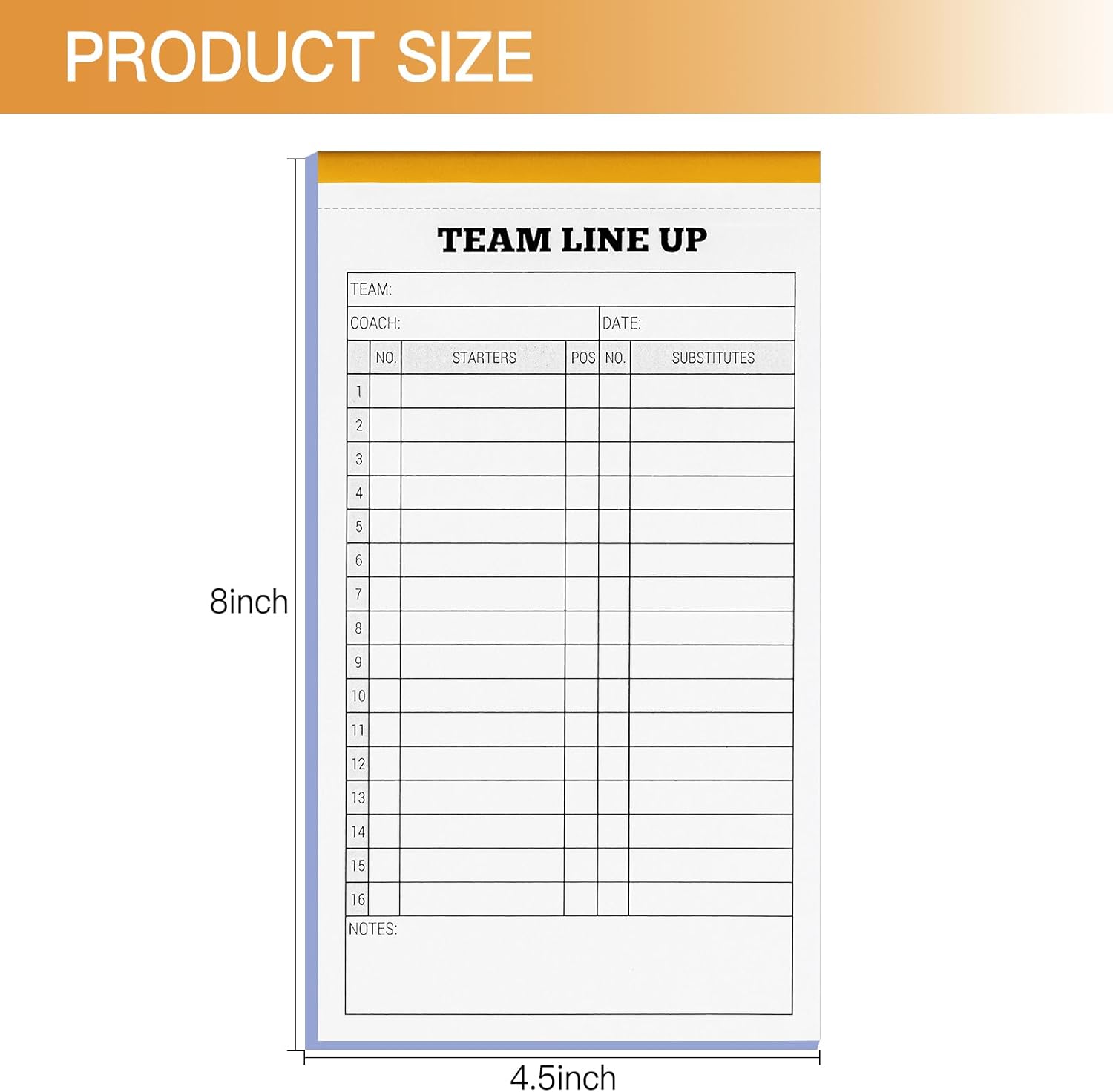 Regine Switzerland Softball/Baseball Lineup Cards - 60 Sets of 16 Player Carbonless Sheets | 4.5 x 8 in