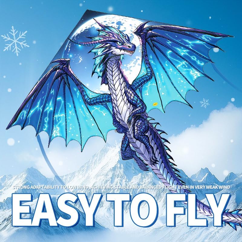 XIAOYAOJIN Dragon Kite - Easy to Fly for Kids & Adults | Perfect for Beach & Park Family Fun