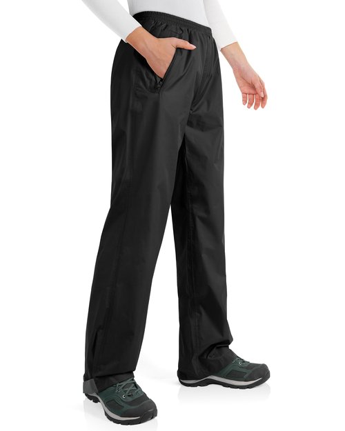 33,000ft Packable Rain Pants for Women Waterproof Pants Lightweight Rain Over Pants Outdoor Windproof Pant for Golf Hiking Black