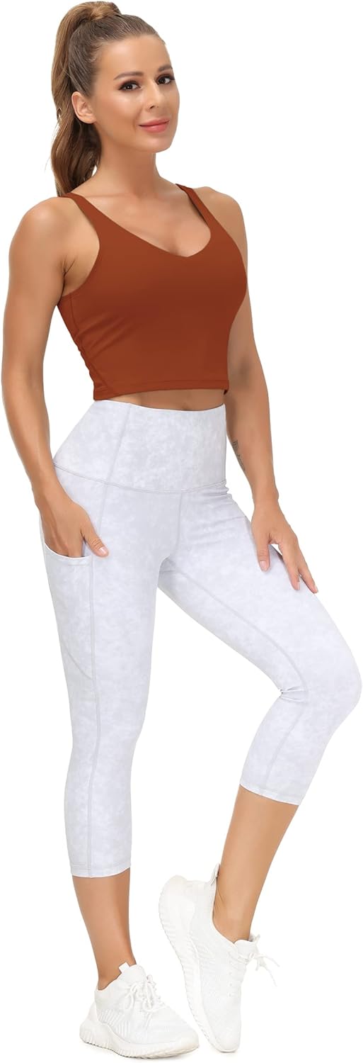 The Gym People Women's Longline Sports Bra - Wirefree, Padded, Medium Support, Comfortable Fit