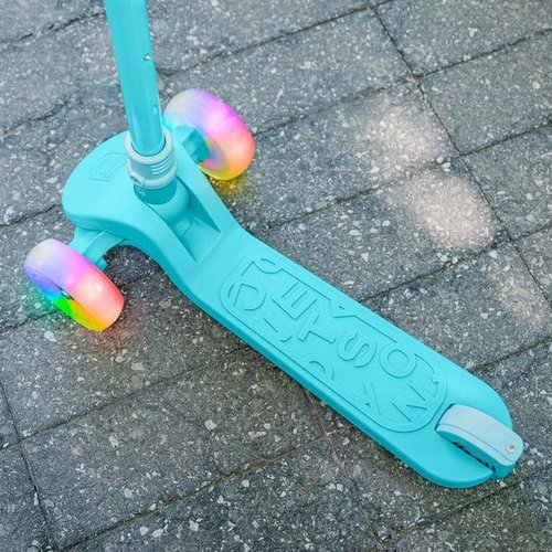 Jetson Bloom Go & Grow Kids 3-Wheel Light-Up Kick Scooter, Lights on Stem & Wheels, Adjustable Height Handlebar, Rear Brake, Easy-Folding Mechanism, Ages 3+, Blue, JBLOOM-BLU