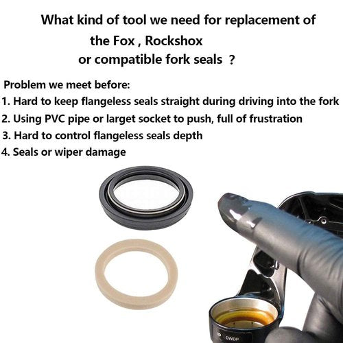 GICB 38mm Dust Seal Installation Tool Dust Wiper Guide Driver Compatible for Fox 38 Rockshox Domain Zeb Fork