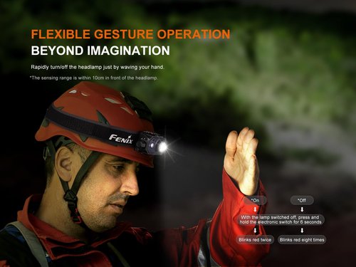 Fenix HL45R 1000 Lumen Zoomable Headlamp, USB-C Rechargeable, 3X AAA Dual Fuel, Gesture Sensing, Adjustable Focus with Floodlight,Spotlight, Red Light and Organizer