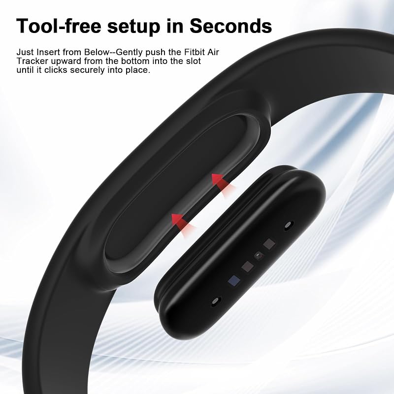 Google Fitbit Air Active Silicone Strap - Flexible Sport Band, Black