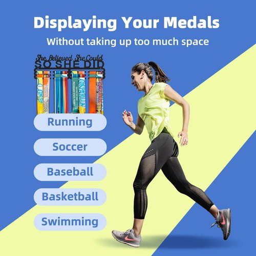 Dafftos Medal Hanger - Wall-Mounted Ribbon Holder & Display Frame for Medals - Easy Installation
