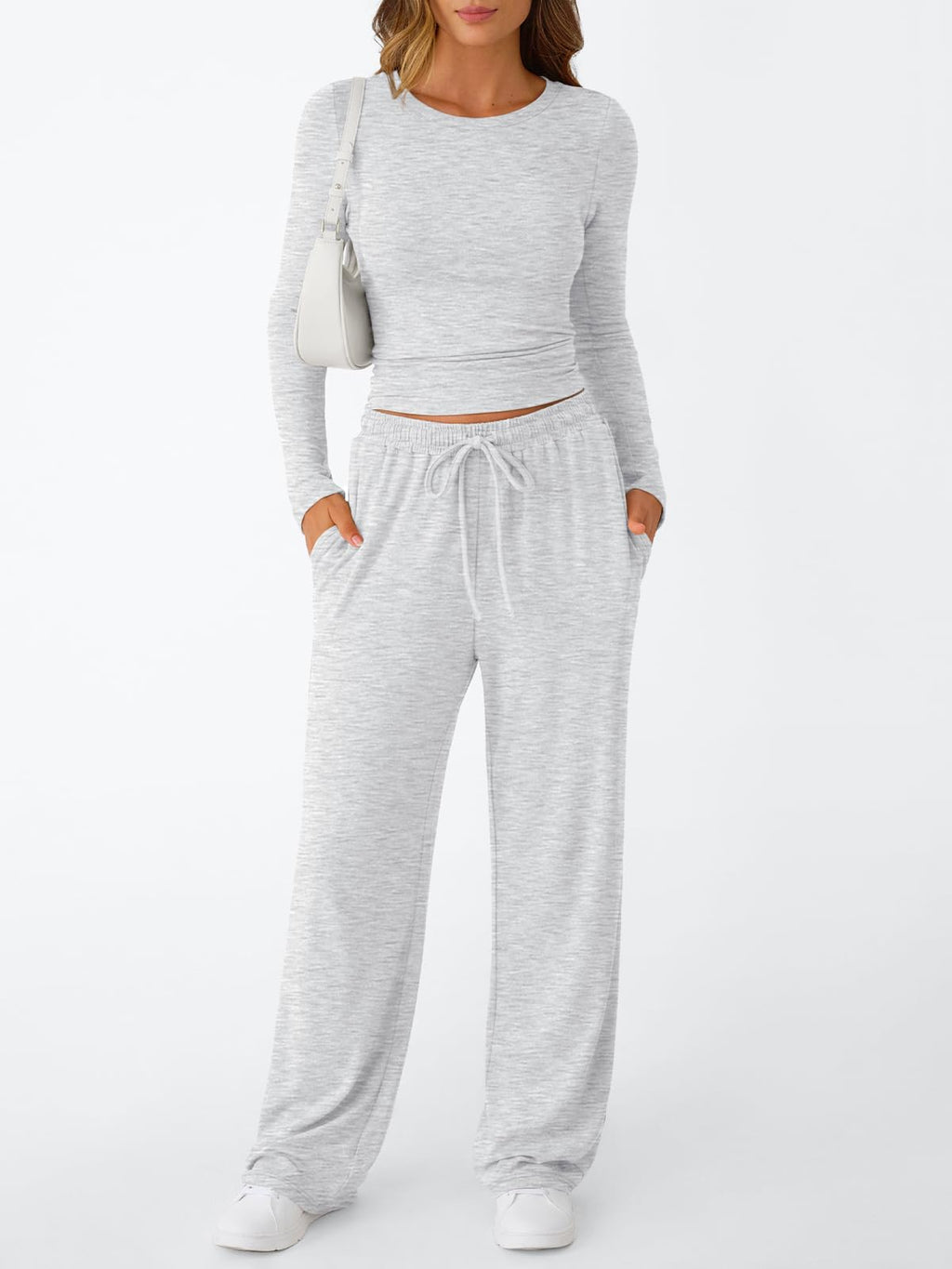 Trendy Queen Womens Two 2 Piece Matching Lounge Sets 2026 Early Fall Fashion Must Haves Y2K Workout Gym Clothes Comfy Airport Travel Vacation Luxury Outfits Sweatsuit Winter Clothing