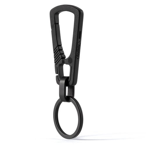 KeyUnity Titanium Carabiner Keychain Clip, Quick Release EDC Key Holder Organizer with Key Ring (KM04BK)