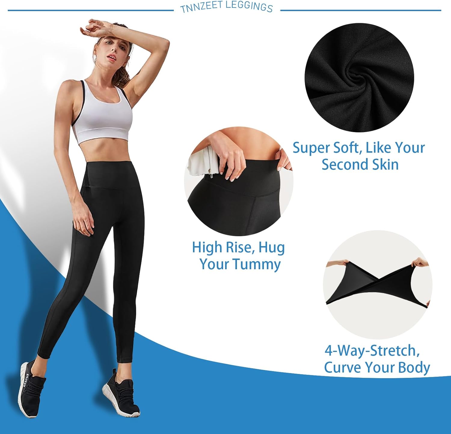Skiennix High Waisted Leggings - Tummy Control, No See-Through Yoga Pants with Pockets | Reg & Plus Sizes