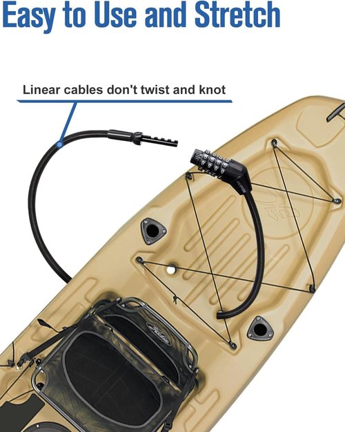 NDakte Bike Lock - Extra Long Cable Lock (6FT to 27FT) with Resettable Combination for Kayaks & Scooters