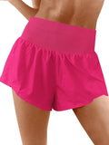 Fisoew Women's Running Shorts - High Waisted 2-in-1 Elastic Gym & Yoga Biker Shorts