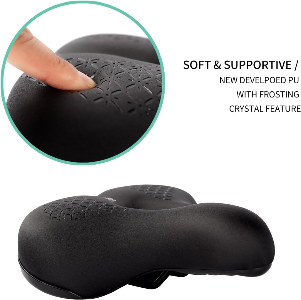 Skiennix Comfortable Bike Seat Cushion - Dual Shock Absorbing Memory Foam | Waterproof Saddle for Road Bikes