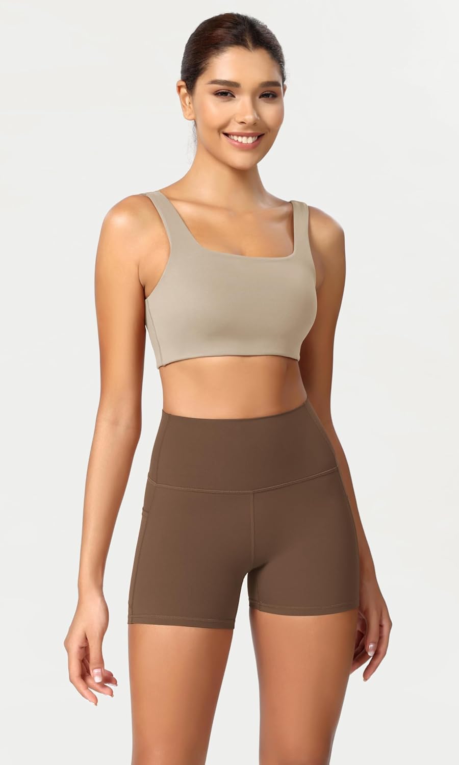 ODODOS Women's High Waist Yoga Shorts - Buttery Soft Lounge Biker Shorts with Pockets | 4"/6"/8"/10" Sizes