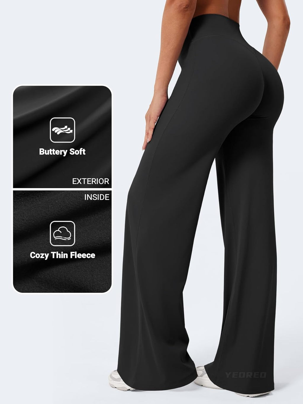 YEOREO High Waist Workout Leggings - No Front Seam, Buttery Soft Fabric | Available in 29" to 35" Sizes