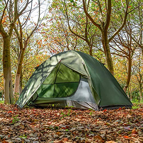 MC TOMOUNT Green 1 Person Waterproof Backpacking Tent - Lightweight Camping Shelter