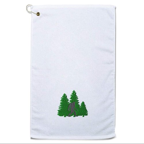 Style In Print Golf Towel Woods Bigfoot B Cotton Bag Accessories White