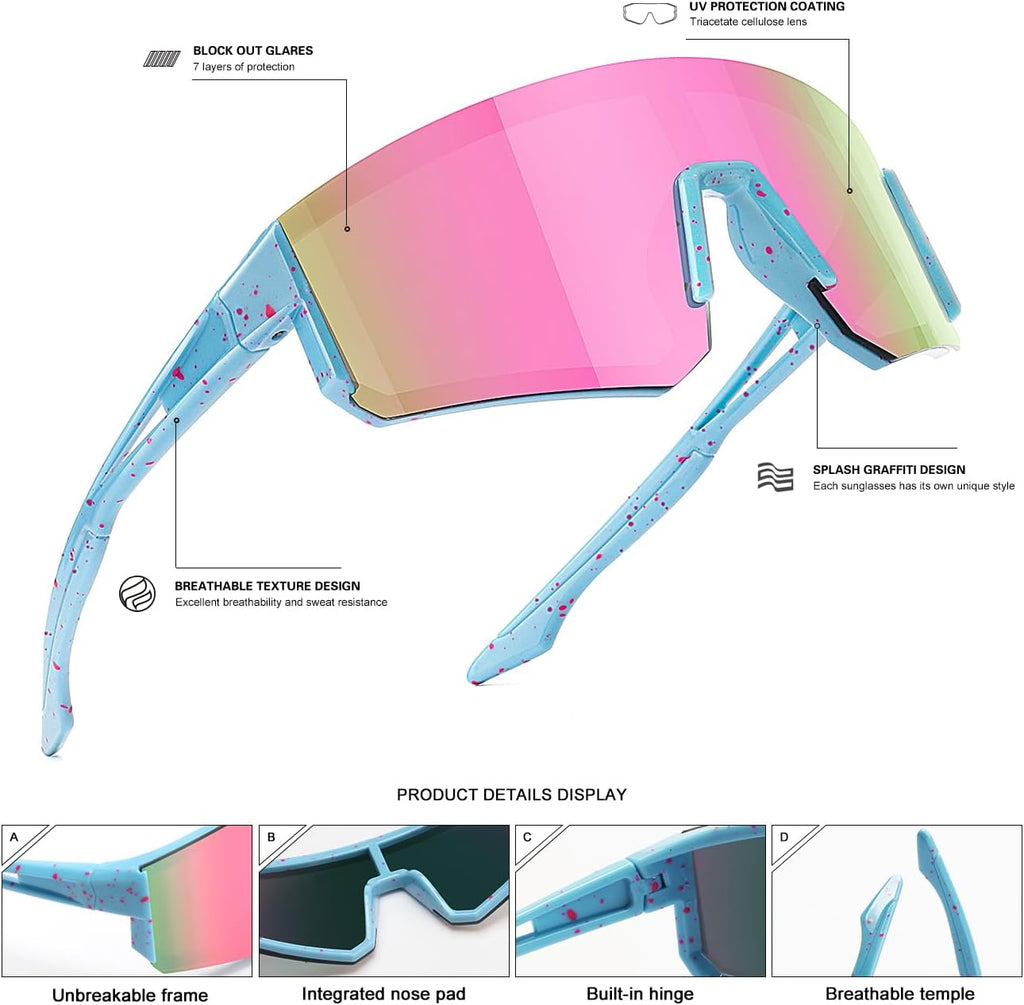 SEKKAF Youth Baseball Sunglasses - Lightweight Sports Eyewear for Kids Aged 6-12 | Perfect for Softball & Cycling