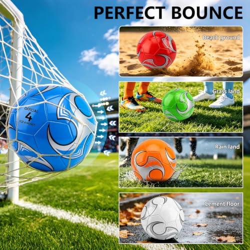 Soccer Ball Size 5 with Pump Needles - Deflated Bulk Pack for Adults & Teens