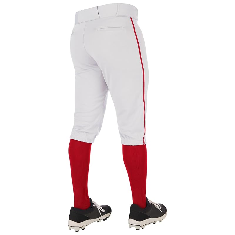 Champro Triple Crown 2.0 Baseball Knickers with Braid - White, Scarlet, Medium