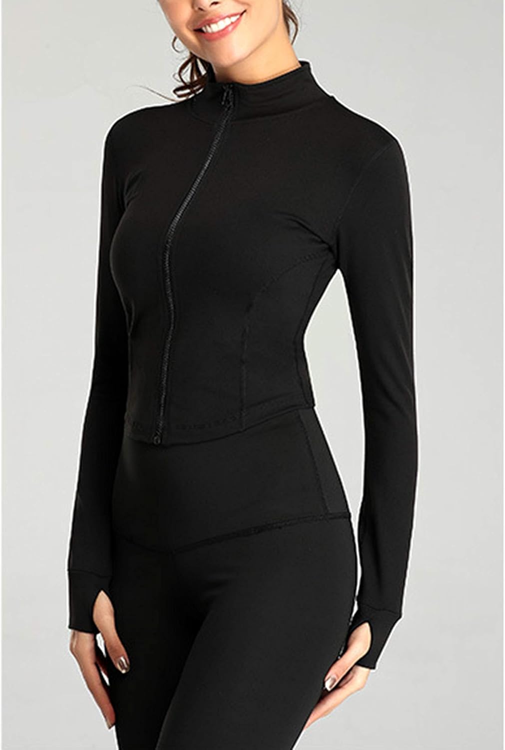 Tanming Women's Full Zip Workout Jacket - Seamless Design for Yoga & Running | Slim Fit, Stylish Comfort