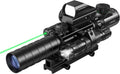 MidTen 3-9x32 Scope Combo - Dual Illuminated Optics with Red/Green Dot Sight & Laser Rangefinder