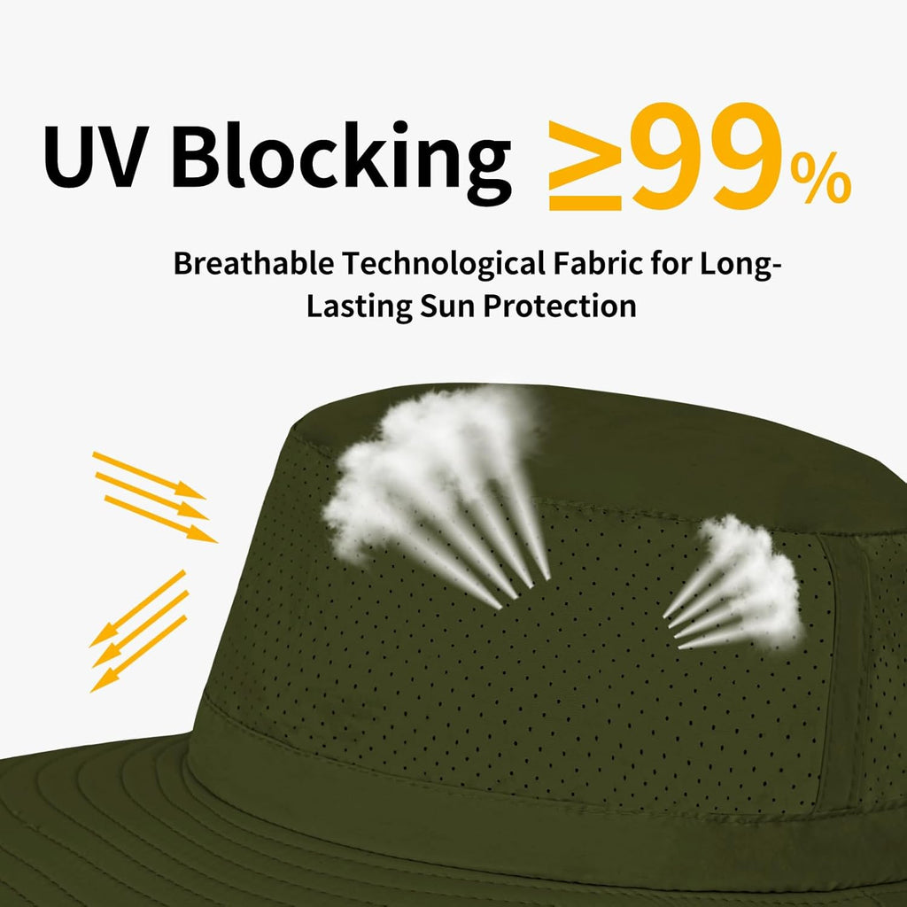 ZOORON Boonie Hat - UPF 50+ Cooling Sun Hat for Men & Women | Wide Brim Bucket Hat for Outdoor Activities