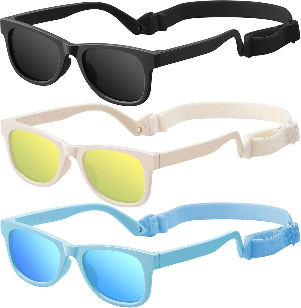 Skiennix Baby Sunglasses - UV400 Protection for Infants & Toddlers, 3 Pack for Ages 0-24 Months