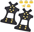 Manledio Ice Cleats for Shoes and Boots - Stainless Steel Studs Crampons for Non-Slip Traction on Snow and Ice - Anti-Slip Grips and Spikes for Hiking Walking and Winter Workers on Slippery Surfaces