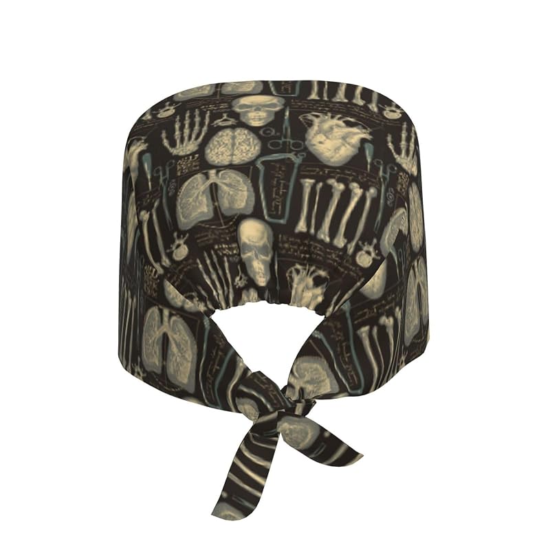 Unisex Adjustable Surgical Working Cap - Scrub Cap with Elastic Bandage Cap, Leopard Print - Medical Hair Cover