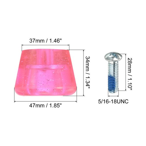 PATIKIL Roller Skate Toe Stops with Screwdriver, 1 Pair 82A Rubber Brake Stoppers Block for Roller Skate Accessories Replacement, Clear Pink